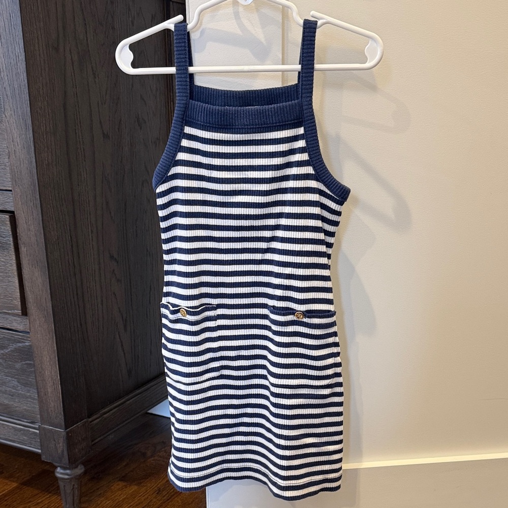 Crewcuts Navy and White Striped Casual Dress